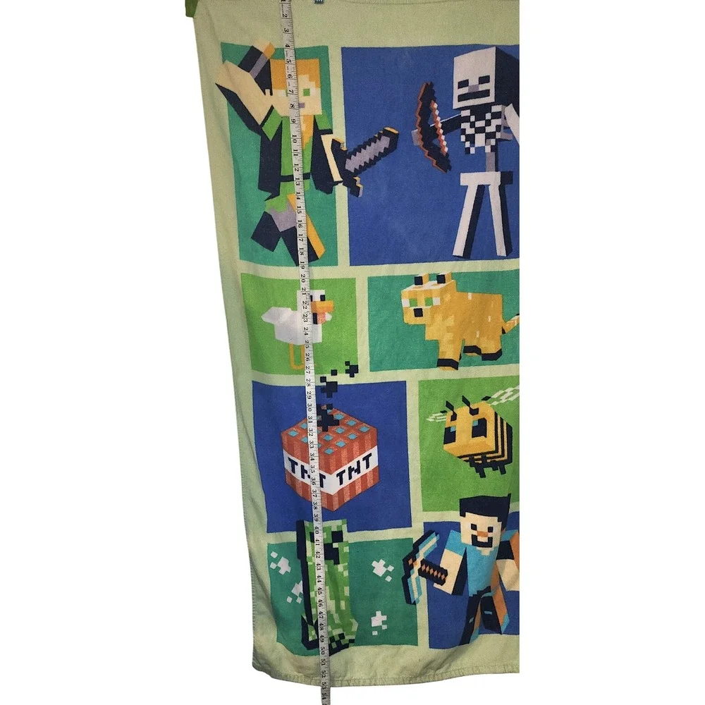 Minecraft Beach Towel Characters Alex Skeleton Creeper TNT Kid's Game